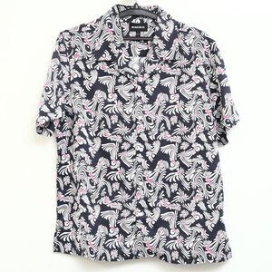 Bonobos Short Sleeve Men's Shirt Floral Print Buttondown Black Collared L 286167